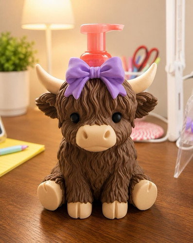 Brown highland cow - cow, holder